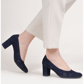 Marco Shoes Tummansiniset pumput, joissa on rei'itys leveämpää jalkaa varten tummansininen 2