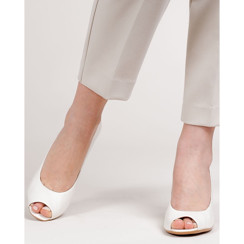 Marco Shoes Valkoiset 1519P -pumput, joissa on keltainen 3D -kantapää valkoinen 2