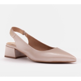 Marco Shoes Beige sandaalit koristeellisilla suuttimilla, nahkaa 1