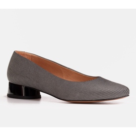 Marco Shoes Raidanahkaiset raidalliset ballerinat musta 1