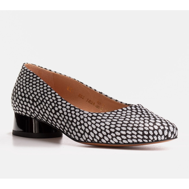 Marco Shoes Ballerinat mustavalkoisilla kuvioilla valkoinen 1