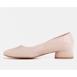 Marco Shoes Beige ballerinat kukkakoristeilla 1