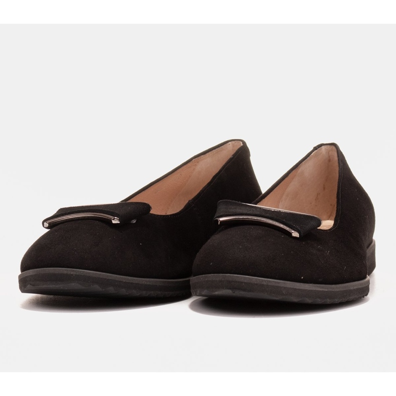 Marco Shoes Mustat mokkanahkaiset ballerinat 1