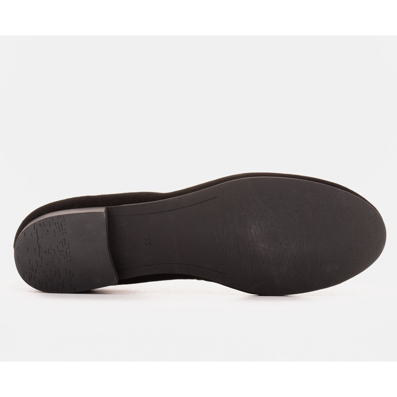 Marco Shoes Mustat mokkanahkaiset ballerinat 1