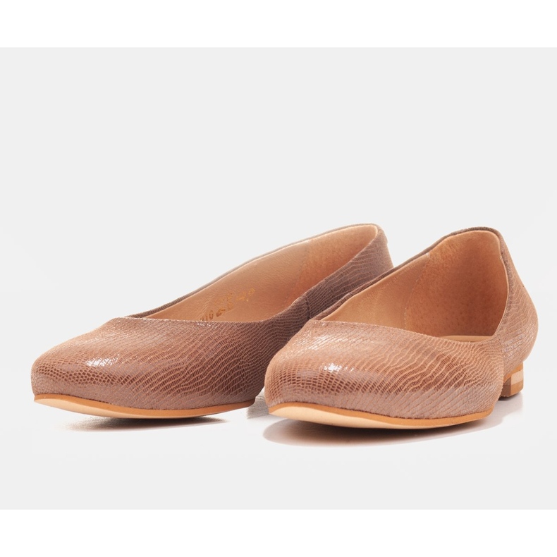 Marco Shoes Ruskeat mokkanahkaiset ballerinat 1