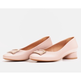 Marco Shoes Vaaleanpunaiset ballerinat, joissa kultainen koriste vaaleanpunainen 1
