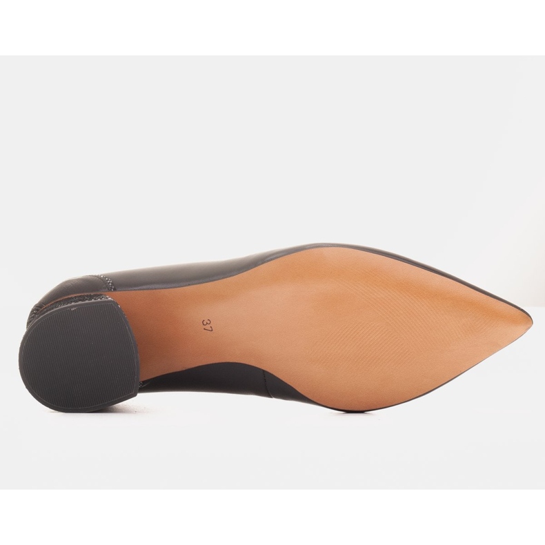 Marco Shoes Pumput mustaa nahkaa, kukkakuvio 1