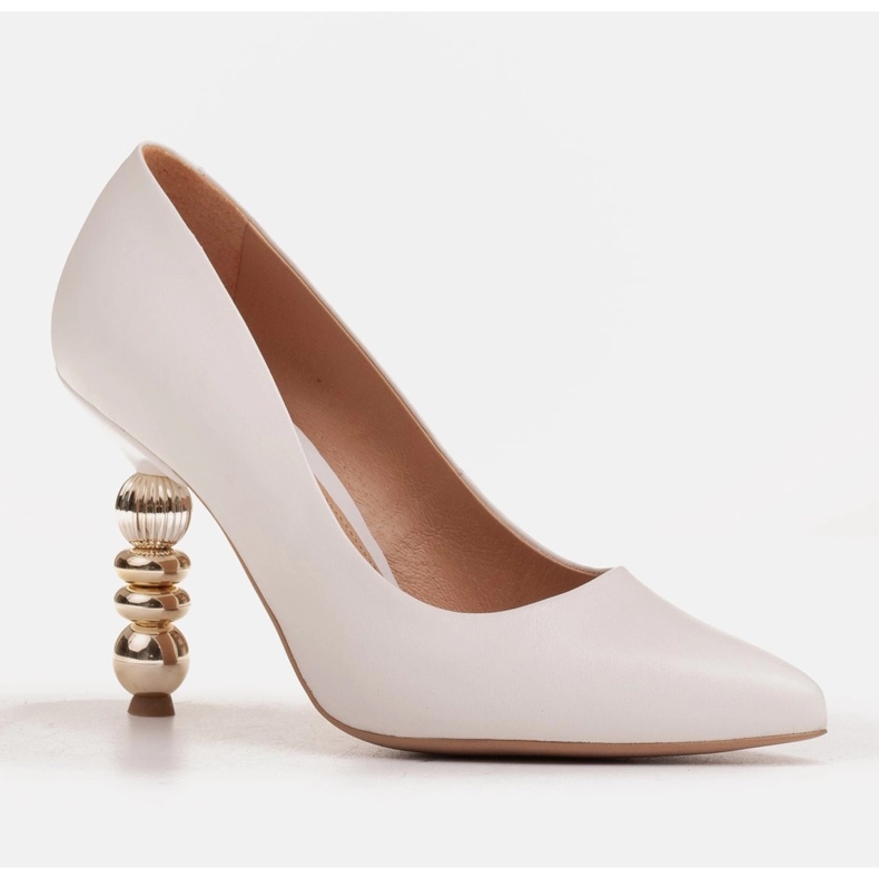 Marco Shoes Valkoiset nahkakengät, joissa kiviä valkoinen 1