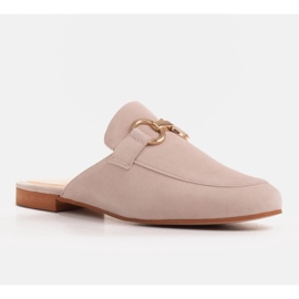 Marco Shoes Naisten mokkanahkatossut, joissa koriste beige 1