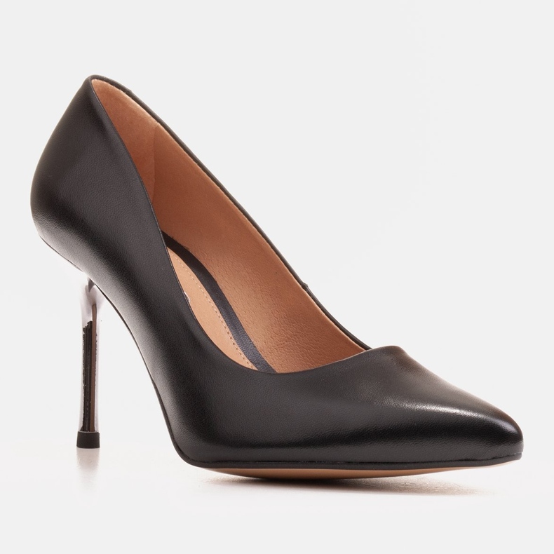 Marco Shoes Mustat korkokengät, joissa metallinen kantapää 1