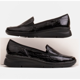 Radoskór Mukavat naisten mustat mokkasiinit leveämmälle jalalle 1