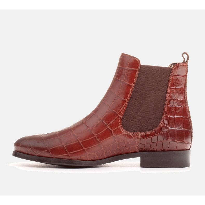 Marco Shoes Litteät nahkaiset nilkkurit, joiden päällinen joustavaa kumia ruskea 2