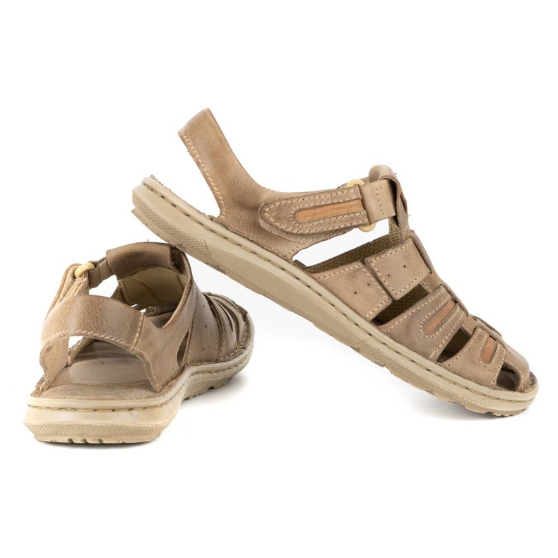 Olivier Miesten nahkaiset kesäsandaalit 230MA beige 3