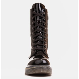 Marco Shoes Korkeat nilkkurit, saappaat sidottu läpikuultavaan pohjaan musta 2