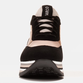 Marco Shoes Kevyet lenkkarit paksulla pohjalla, joka on valmistettu luonnollisesta nahasta musta vaaleanpunainen 1