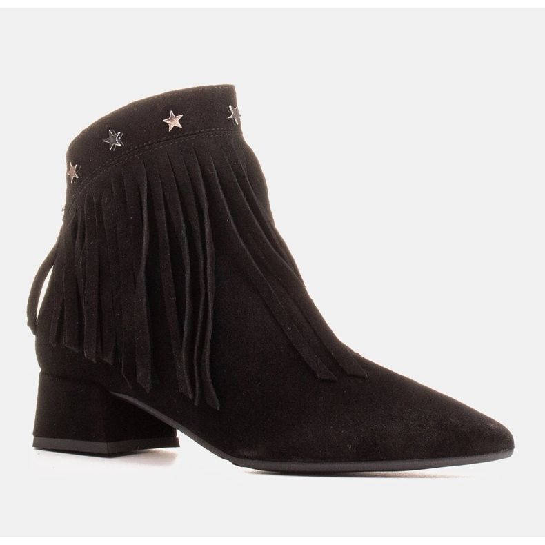 Marco Shoes Alkuperäiset mokkanahkaiset koristeellisilla hapsuilla musta 1