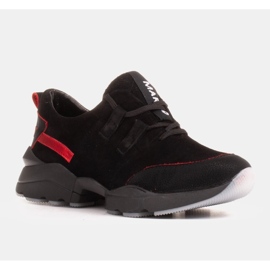 Marco Shoes Urheilukengät, jotka on valmistettu korkealaatuisesta luonnollisesta mokasta musta 1