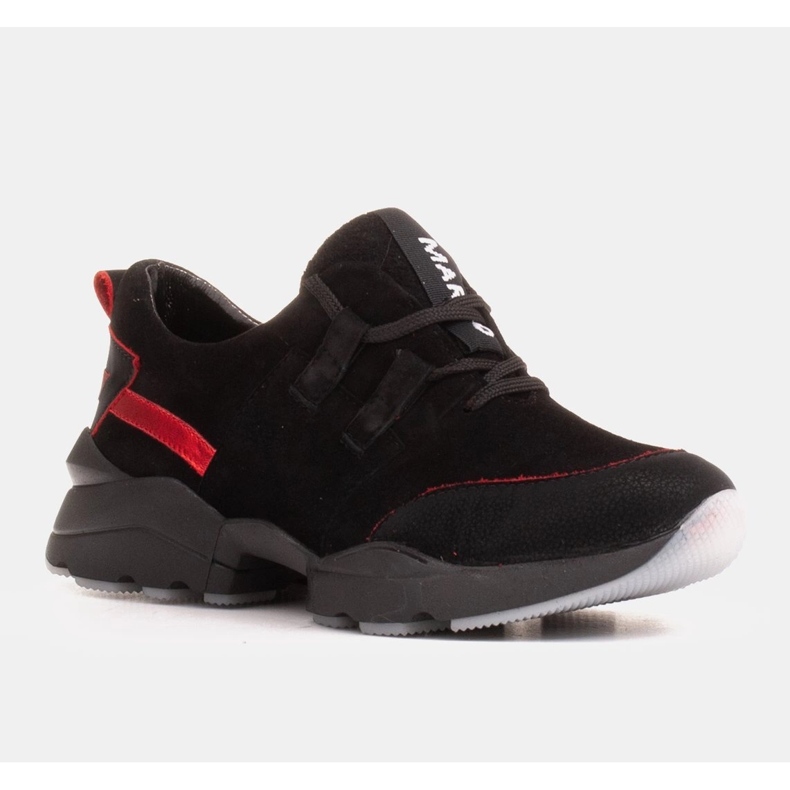 Marco Shoes Urheilukengät, jotka on valmistettu korkealaatuisesta luonnollisesta mokasta musta 1