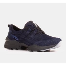 Marco Shoes Urheilukengät, jotka on valmistettu korkealaatuisesta luonnollisesta mokasta sininen 1