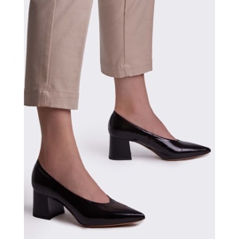 Marco Shoes Tyylikkäät mustat lakatusta naisten pumput 2