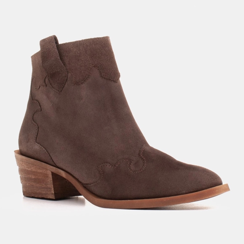 Marco Shoes Ruskeat cowboy -saappaat aitoa säämiskänahkaa ilman eristystä 1