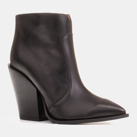 Marco Shoes Naisten luonnolliset nahkaiset cowboy -saappaat musta 1