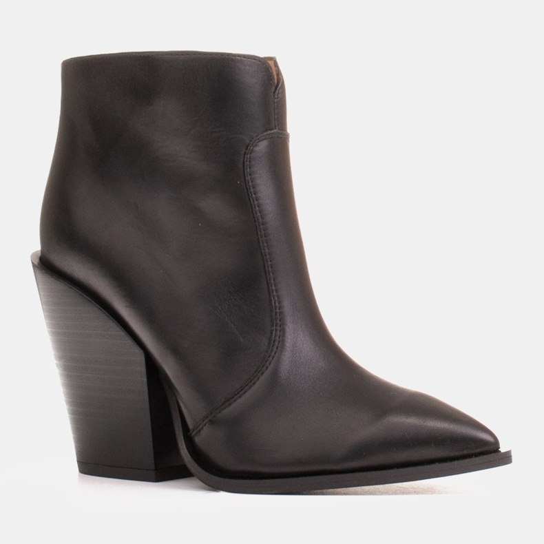 Marco Shoes Naisten luonnolliset nahkaiset cowboy -saappaat musta 1