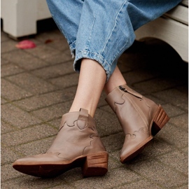 Marco Shoes Beige saappaat, jotka on valmistettu luonnollisesta nahasta ilman eristystä 1