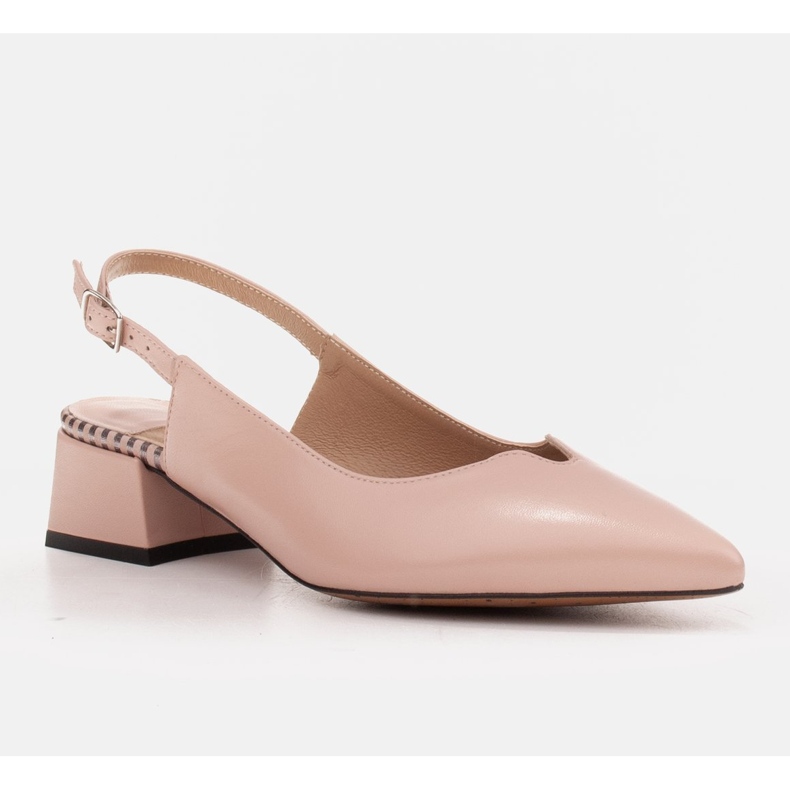 Marco Shoes Matalat pumput, joissa on avoin kantapää, valmistettu herkästä luonnollisesta nahasta vaaleanpunainen 1