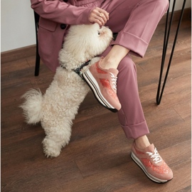 Marco Shoes Lenkkarit paksulla pohjalla, hengittävä verkko vaaleanpunainen 1