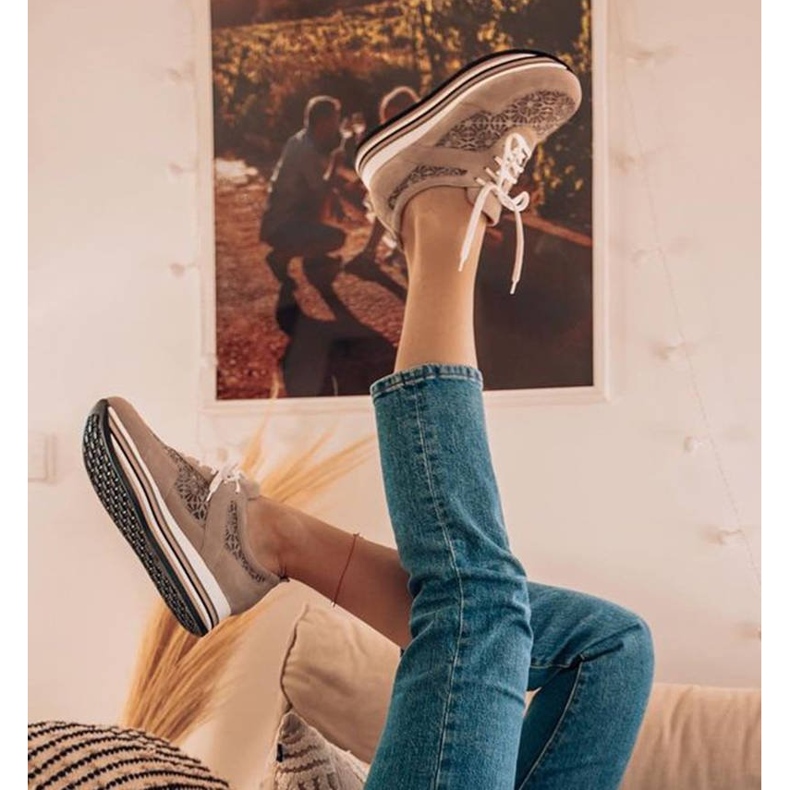 Marco Shoes Lenkkarit paksulla pohjalla, hengittävä verkko beige 1