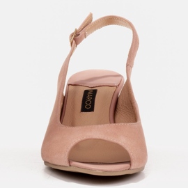 Marco Shoes Tyylikkäät naisten sandaalit, joissa metallinen aksentti vaaleanpunainen 2