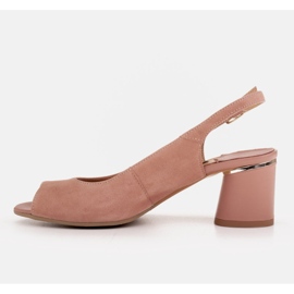 Marco Shoes Tyylikkäät naisten sandaalit, joissa metallinen aksentti vaaleanpunainen 4
