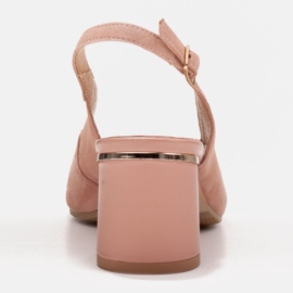 Marco Shoes Tyylikkäät naisten sandaalit, joissa metallinen aksentti vaaleanpunainen 3