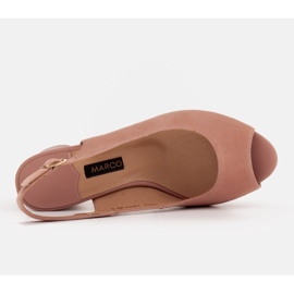 Marco Shoes Tyylikkäät naisten sandaalit, joissa metallinen aksentti vaaleanpunainen 6