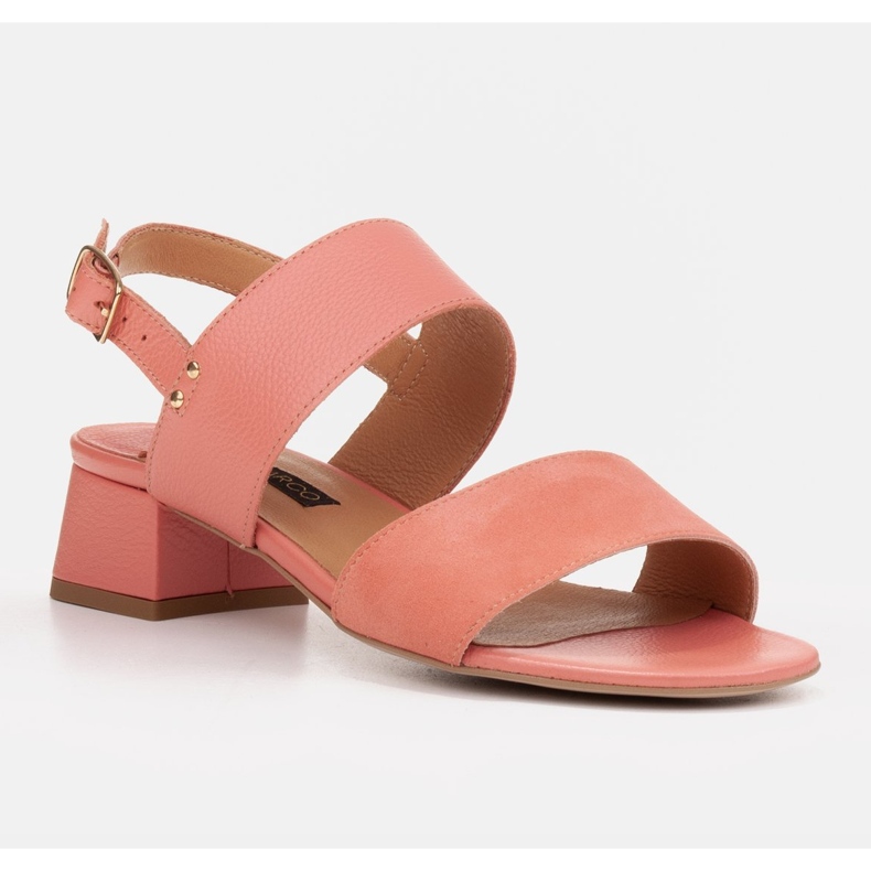 Marco Shoes Cinta-sandaalit, joissa on nahkapäällystetty kantapää vaaleanpunainen 1