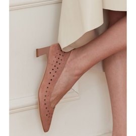 Marco Shoes Naisten pumput mielenkiintoisella rei'ityksellä vaaleanpunainen 1