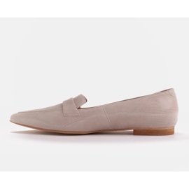 Marco Shoes Käärmeen nahkaiset ballerinat beige 2