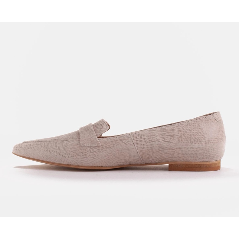 Marco Shoes Käärmeen nahkaiset ballerinat beige 2
