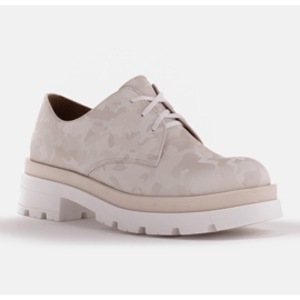 Marco Shoes Camo -nahkakengät paksulla pohjalla beige 1