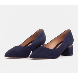 Marco Shoes Pumput, jotka on valmistettu luonnollisesta mokkasta ja hopeanvärinen kantapää sininen 2