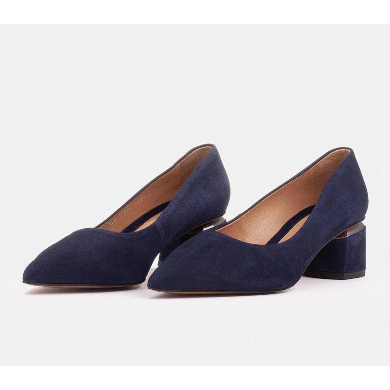 Marco Shoes Pumput, jotka on valmistettu luonnollisesta mokkasta ja hopeanvärinen kantapää sininen 2