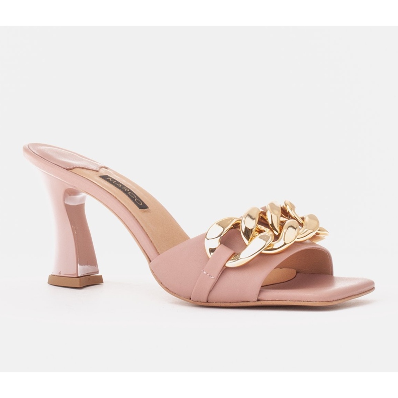 Marco Shoes Naisten nahkatossut koristeellisella ketjulla vaaleanpunainen 1