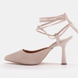 Marco Shoes Sidotut pumput nilkan ympärille beige 1