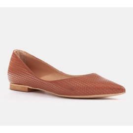 Marco Shoes Naisten ballerinat matalalla sivulla ruskea 1