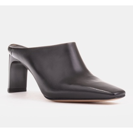 Marco Shoes Nahkaiset kesäpumput avoimella selällä musta 1