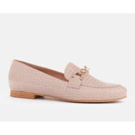 Marco Shoes Ballerinat kultaisella ketjulla beige 1