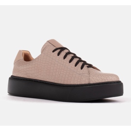 Marco Shoes Kevyet nappa -nahkaiset lenkkarit beige 1