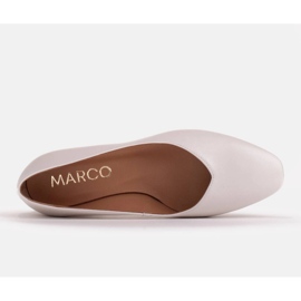 Marco Shoes Pumput valkoisesta nahasta, V-kaula valkoinen 6