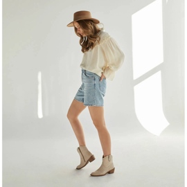 Marco Shoes Nahkaiset cowboysaappaat koristeompeleilla 2188B-1278-042-1 beige 2